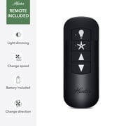 Hunter 52 inch Indoor Ceiling Fan with LED Lights and Remote Control - Black Ceiling Fan, Standard Mount, 5 Blades, For Bedroom, Living Room, or Kitchen - Gatlinburg 52429, Matte Black