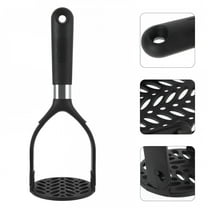 BPPEG Foldable Black Nylon Potato Masher for Kitchen Nonstick Cookware with Ergonomic Handle