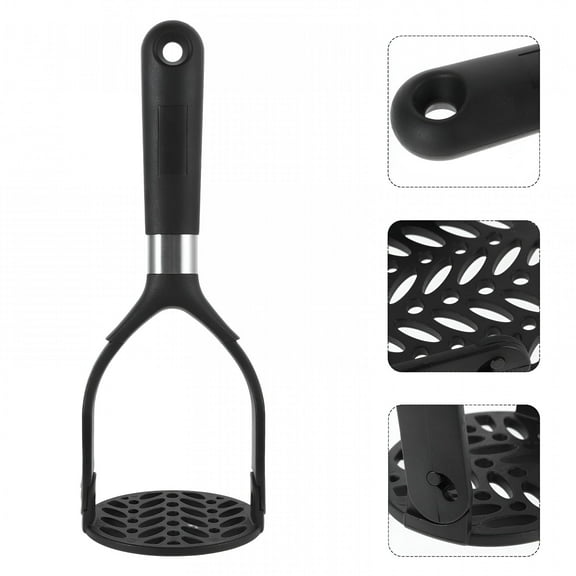 BPPEG Foldable Black Nylon Potato Masher for Kitchen Nonstick Cookware with Ergonomic Handle