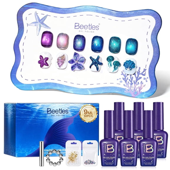 Beetles Siren Song Cat Eye Gel Nail Polish Set, 6 Colors 9ml Fall Gel
