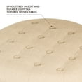 thumbnail image 6 of HomePop Small Round Button Tufted Storage Ottoman, Light Tan, 6 of 10