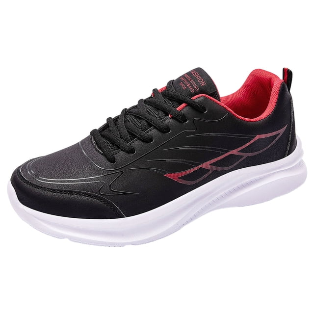 HBFAGFB Chaussures pour Hommes à la Mode Simples à Lacets Confortables Antidérapantes Chaussures d'Extérieur Espadrilles Rouges Taille 43