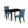 thumbnail image 2 of East West Furniture Norfolk 3-piece Wood Dinette Set in Black, 2 of 6