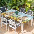 thumbnail image 2 of Groundhog Day Table Cloths for 5 Foot Rectangle Tables, Sunflower Spring Floral Botanical Blue Patio Waterproof Elastic Fitted Tablecloths, Washable Rectangular Table Cover for Camping, 2 of 8