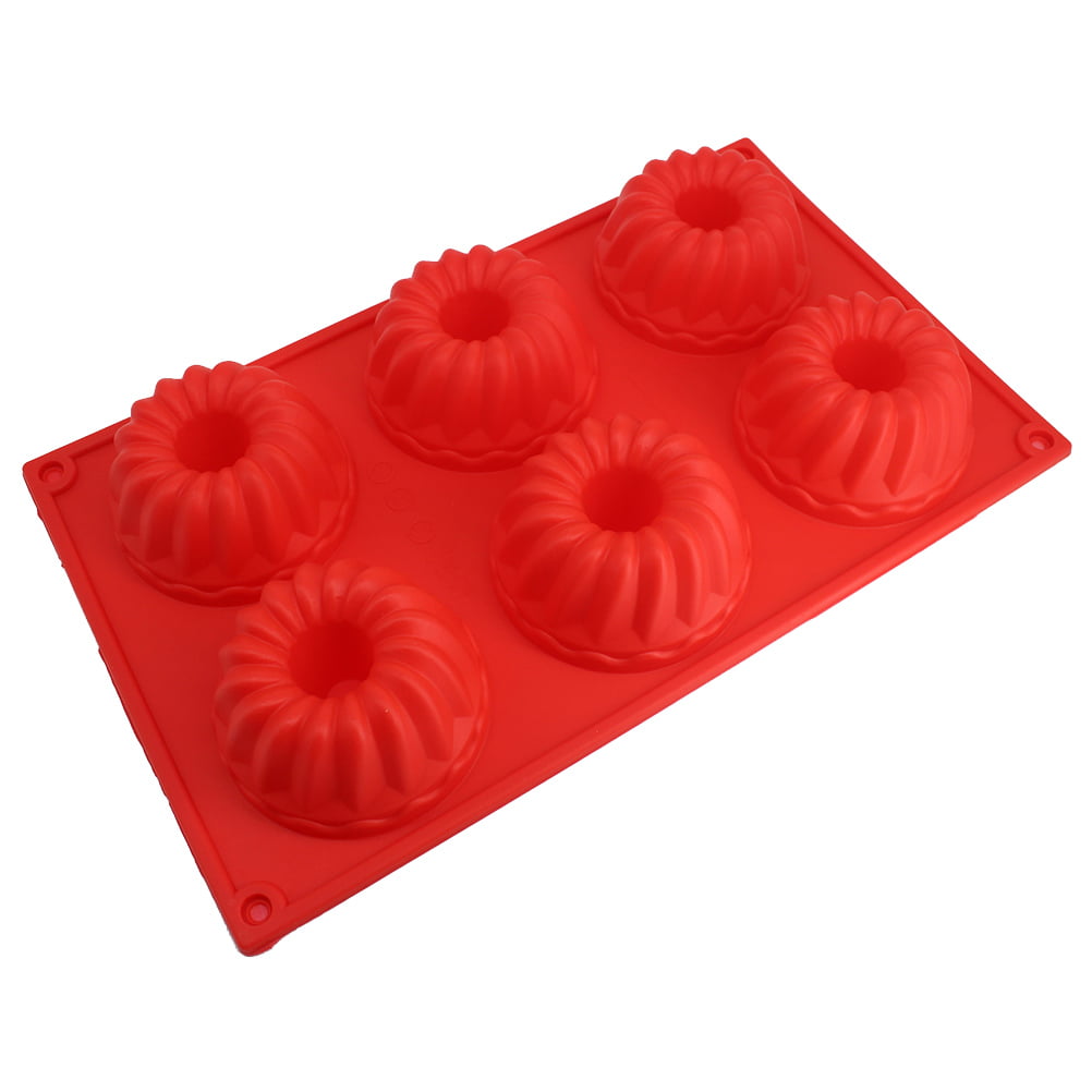 4-Cavity Non Stick Bundt Cake Bread Pastry Silicone Mould Jelly Pudding Mold DIY 