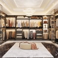 thumbnail image 5 of Homieasy Closet System with 2 Sets, 72'' Freestanding Closet Organizer with Corner, Wood Wardrobe Closet with Drawers and Hanging Rods, Heavy Duty Garment Rack for Closet/Bedroom, Black Oak, 5 of 8