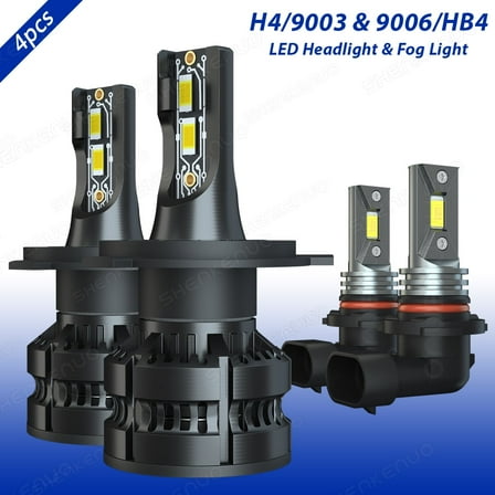 LED Headlight Fog Light Bulbs Combo Kit White for 2001-2006 Mitsubishi Montero 2002 2003 2004 2005