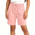 thumbnail image 2 of hoksml Boys Girls Cotton Back to School Shorts Elastic Waist Casual Playwear Shorts with Pockets, 2 of 6