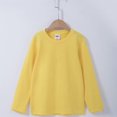 thumbnail image 2 of Ulanda Toddler Boys Girls Kids Long Sleeve Crewneck T-Shirts Basic Solid Cotton Tops Tee Clothes (Yellow, 12-18 Months), 2 of 3