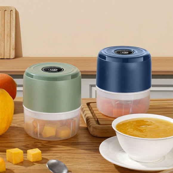 Picadora de ajo | Mini procesador de alimentos de 100 ml | Cortador de pimienta, chile, carne y verduras | Cuchilla de acero inoxidable | Recargable por USB | Compacto | Apto para lavavajillas | 1