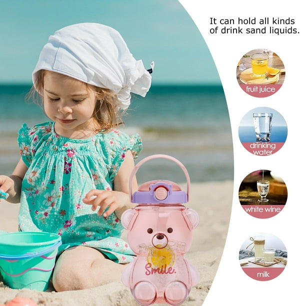 tetera de oso Vaso con pajita de gran capacidad y botellas de agua con anillo de sellado impermeable de alto valor con cinturón FLhrweasw Nuevo