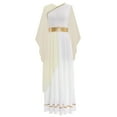 thumbnail image 3 of Alvivi Robe Grecque Ancienne Toga pour Femmes Robe à Blocs de Couleur Longueur Genou Champagne S, 3 of 6