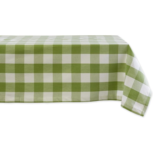 Buffalo Check Collection, Classic Farmhouse Tablecloth, Tablecloth, 60x120, Antique Green