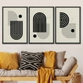 thumbnail image 2 of PixonSign Framed Canvas Print Wall Art Set Geometric Black Circle Arch Variety Abstract Shapes Illustrations Modern Art Minimalism Decorative for Living Room, Bedroom, Office - 24"x36"x3 Black, 2 of 5