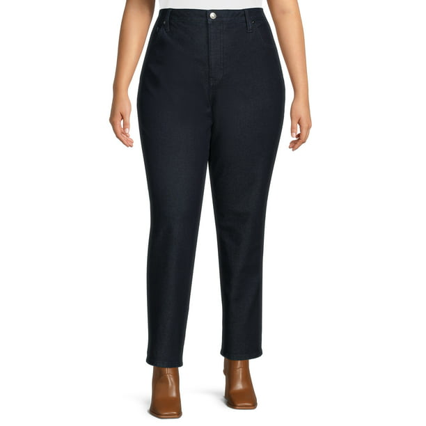 Terra & Sky Women's Plus Size Core Straight Leg Jeans - Walmart.com