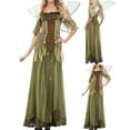 thumbnail image 2 of Enchanting Fairy Set Women Halloween Elegant Green Winged Dress Party Outfit, 2 of 9
