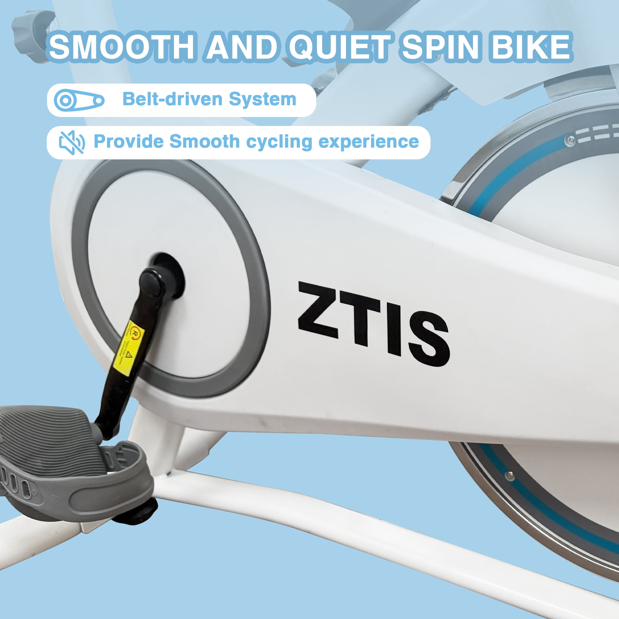 Ztis Exercise Bike, Indoor Cycling Bike Brake Pad/Magnetic Stationary Bike for Home, Adjustable Resistance Silent Belt Drive, Cycle Bike with Comfortable Seat Cushion