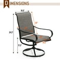 thumbnail image 6 of Sophia & William 2Pcs Patio Dining Swivel Chairs Set with Black Steel Frame, 6 of 6