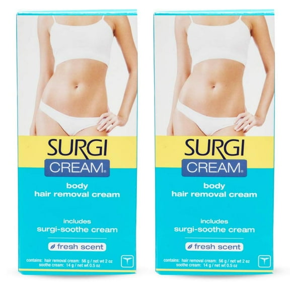 Surgi Cream Hair Remover Body 2 Ounce Fresh Scent (59ml) (2 Pack)