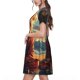 thumbnail image 2 of Easygdp Meditating Golden Retriever para Vestido Transpirable de Mujer, Vestido Suelto de Manga Corta con Pliegues y Bolsillos para el Verano, 2 of 6