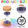 thumbnail image 2 of Temporizador de Arena de 30 Minutos Uxcell, Reloj de Arena de Madera, Reloj de Arena de Vidrio para Juegos, Aula, Cocina, Oficina, Hogar, Púrpura, 2 of 6