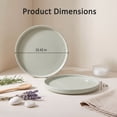 thumbnail image 4 of Onader 6 Piece Dinner Plates, 10.43 inch Large Dishes Set for Home Kitchen, Speckled Serving Plates for Salad Steak Dessert Fruit and Pasta, Microwave & Dishwasher Safe, Light Green, 4 of 8