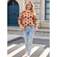 thumbnail image 4 of Women'S Fall Leaf Trendy Jacquard Sweater Casual Knitted Soft Cozy Pullover Sweaters Khaki S, 4 of 7