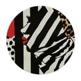 thumbnail image 4 of WYYP Leopard Print Stripes Love Round Tablecloth Washable for Home Kitchen Outdoor Decoration 100% Polyester Fiber White, 4 of 8