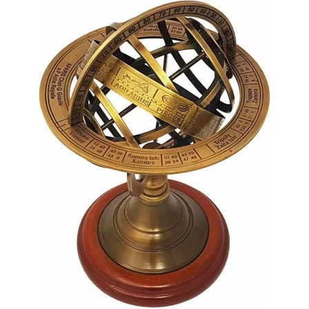 Nautical Brass Armillary Astrolabe Sphere Celestial Tabletop Armillary Antique Vintage Desktop Armillary