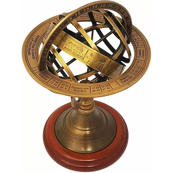 Nautical Brass Armillary Astrolabe Sphere Celestial Tabletop Armillary Antique Vintage Desktop Armillary