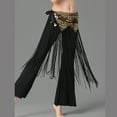 thumbnail image 4 of Women's Belly Dance Hip Scarf with Tassels Sequined Fringe Skirt Wrap for Dance Performance Black Free Size, 4 of 4