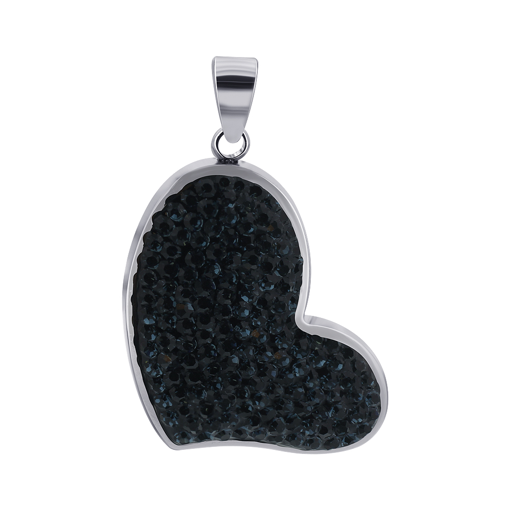 925 Sterling Silver Red Cubic Zirconia Heart Shaped Pendant