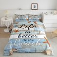 thumbnail image 2 of Manfei Starfish Sealife Bedding Twin Comforter Set, Rustic Farmhouse Down Comforter, Wooden Plank Reversible Duvet Insert, Ultra Soft Room Decorative, 2pcs, 2 of 8