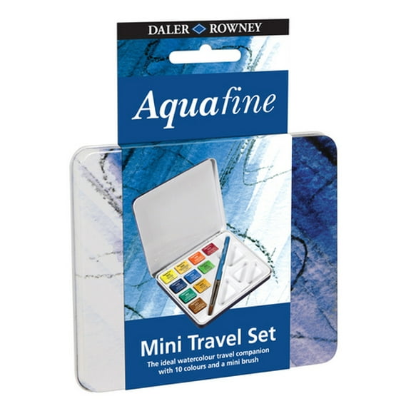 Daler-Rowney Aquafine Watercolor Paint Half Pan Travel Set-10/Pkg