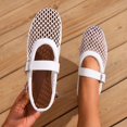 thumbnail image 2 of Mesh Ballet Flats for Women Breathable Fishnet Flats with Buckle Casual Work Shoes, 2 of 3