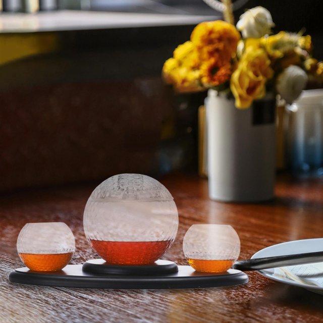 Juego de decantador de pelota de golf Decantador de vino de vidrio transparente Cristalería de arte Contenedor de vino Decantador de whisky de 1000 ml BLESIY decantador de vino