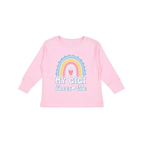 Inktastic My Gigi Loves Me Retro Rainbow Girls Long Sleeve Toddler T-Shirt