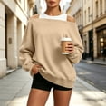thumbnail image 2 of Tqcoqu Women's Off Shoulder Long Sleeve Sweatshirt, Oversized Drop Shoulder Loose Casual Pullover Tops for Fall, 2 of 10