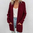 thumbnail image 2 of Chunky Knit Cardigans for Women Long Sleeve Open Front Sweaters Solid Color Above the Knee Cardigan Fall Knitwear, 2 of 5