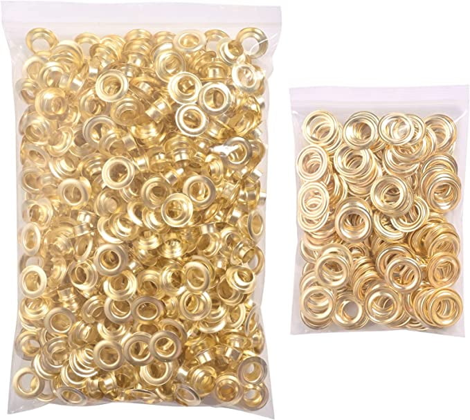 1000pcs Gold Grommets 3/8 Inch Washers and Grommets Kit for Grommet