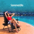 thumbnail image 2 of SereneLife Foldable Outdoor Zero Gravity Padded Lawn Chair, Adjustable Steel Mesh Recliners (Blue), 2 of 9