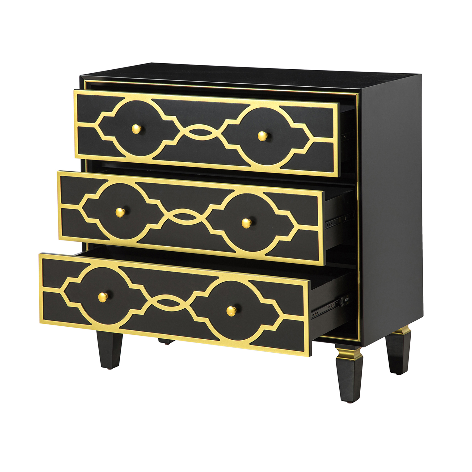 Kadyn 3 - Drawer Dresser, Chest of Drawers for Bedroom, 34'' Tall Accent Storage Cabinet for Living Room, Black Kadyn 3 - Drawer Dresser, Chest of Drawers for Bedroom, 34'' Tall Accent Storage Cabinet for Living Room, Black