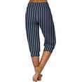 thumbnail image 6 of XuJwPNcy Capri Pants for Women Summer Stripe Print Cinch Bottom Capris Casual Elastic Waist Soft Active Stretch Pants, 6 of 6