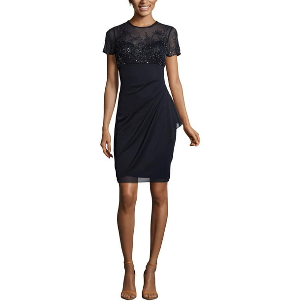 xscape ruched beaded gown
