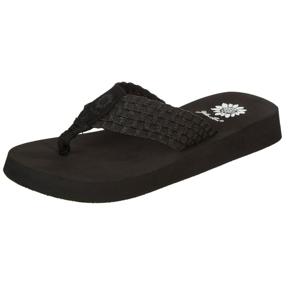 Yellow Box Womens Soleil Flip Flops 6 Black