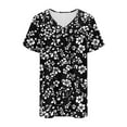 thumbnail image 6 of DPTALR George Women's 2025 Summer Scoop Neck Short Sleeve Flowy Blouses - Loose Fit,Casual & Comfy,Black,Size S, 6 of 7