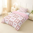 thumbnail image 2 of Erosebridal Cartoon Letter H Monogrammed Twin Comforter Sets,Pink Girly Bowknot Princess Bow Bedding Set For Kids,Reversible pink,2 Pieces, 2 of 7