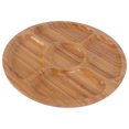 thumbnail image 1 of 1pc Bamboo Plate Simple 5-grid Food Serving Dish Natural Bamboo Food Plate, 1 of 8