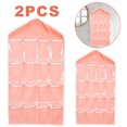 thumbnail image 1 of Organizador Calcetines Colgantes 16 Bolsillos para Almacenamiento Ropa Interior Armario (rosa), 1 of 8