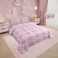 thumbnail image 3 of Erosebridal Kawaii Bowknot Comforter Set Queen Fantasy Princess Bedding Comforter Sets Teen Room Decor,Pink Girly Plaid Bedding Set Cute Bow Checkered Quilt Duvet 2 Pillow Cases, 3 of 7